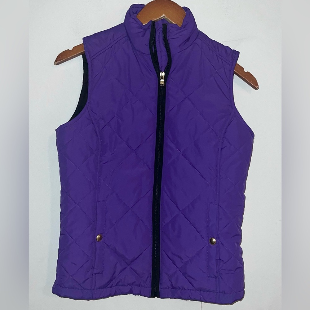 Lauren Ralph Lauren Womens Purple Quilted Full Zip Active Puffer Vest Sz XS